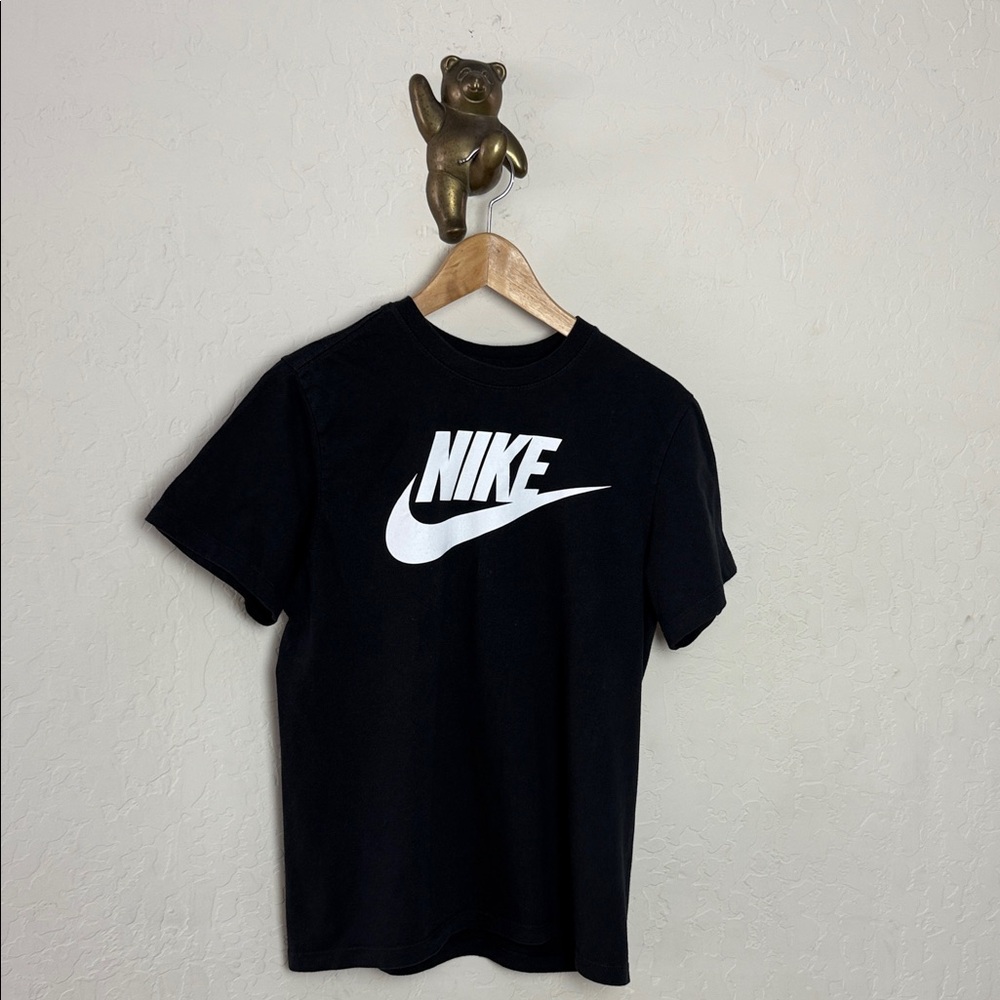 Nike Black Tee with White Logo men’s size S